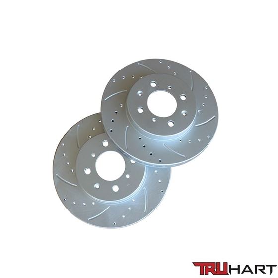 Honda Fit Front Rotors- Cross-drilled, slotted, ,